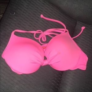 PINK VS push up hot pink bikini top. Small